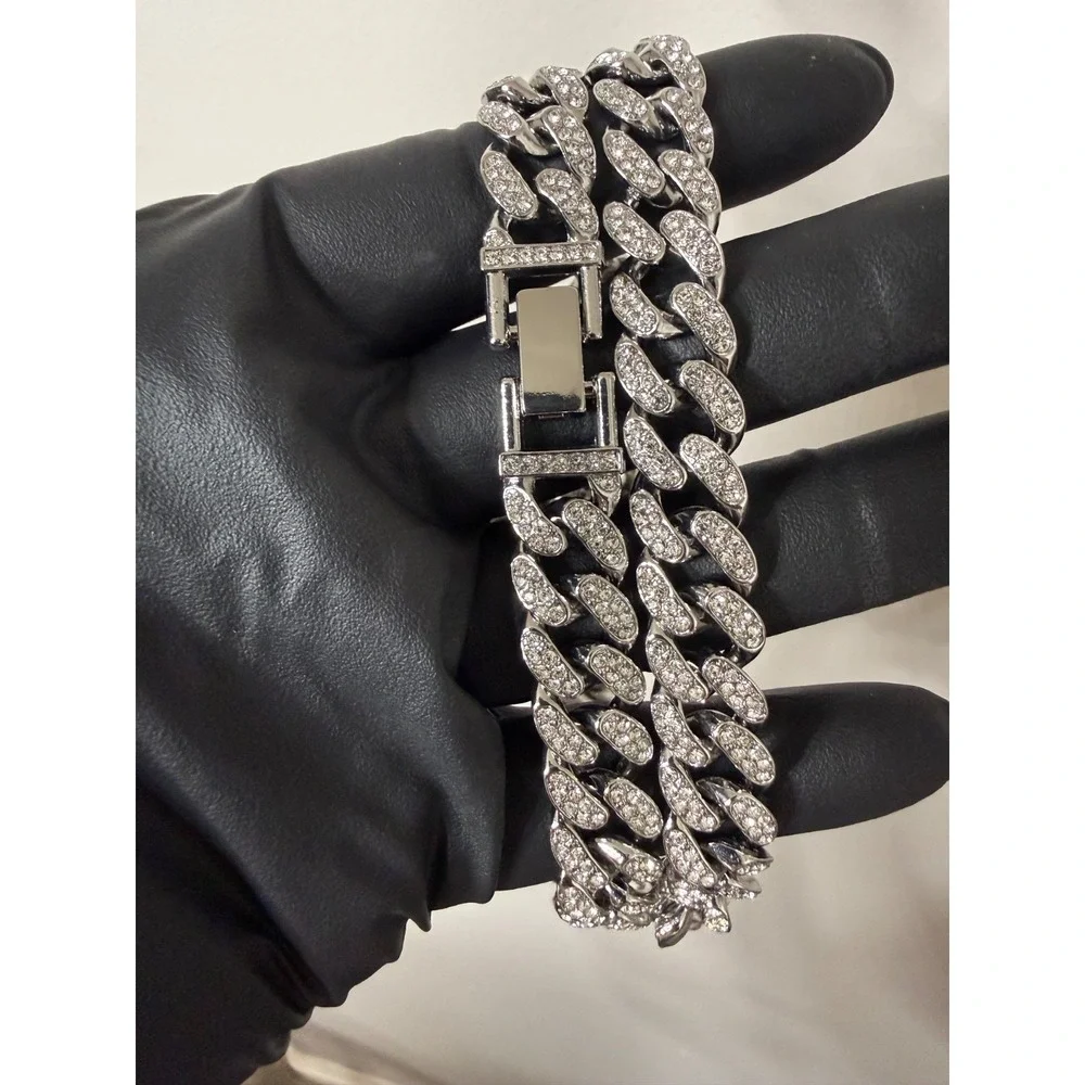 cuban chain iced out vvscz over stainless 24inch 12.5mm